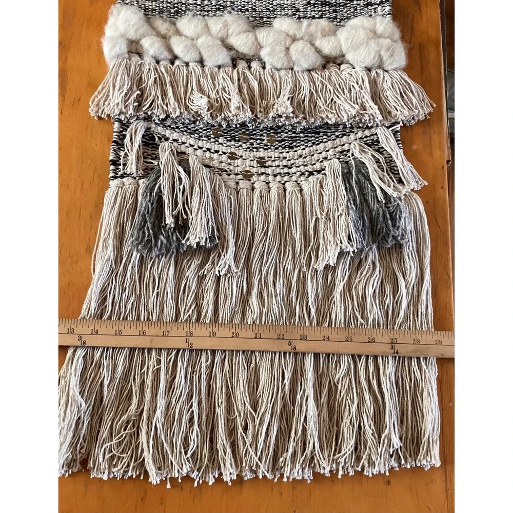 Woven Wall Hanging Home Decor Neutral Boho Fiber Art Tapestry